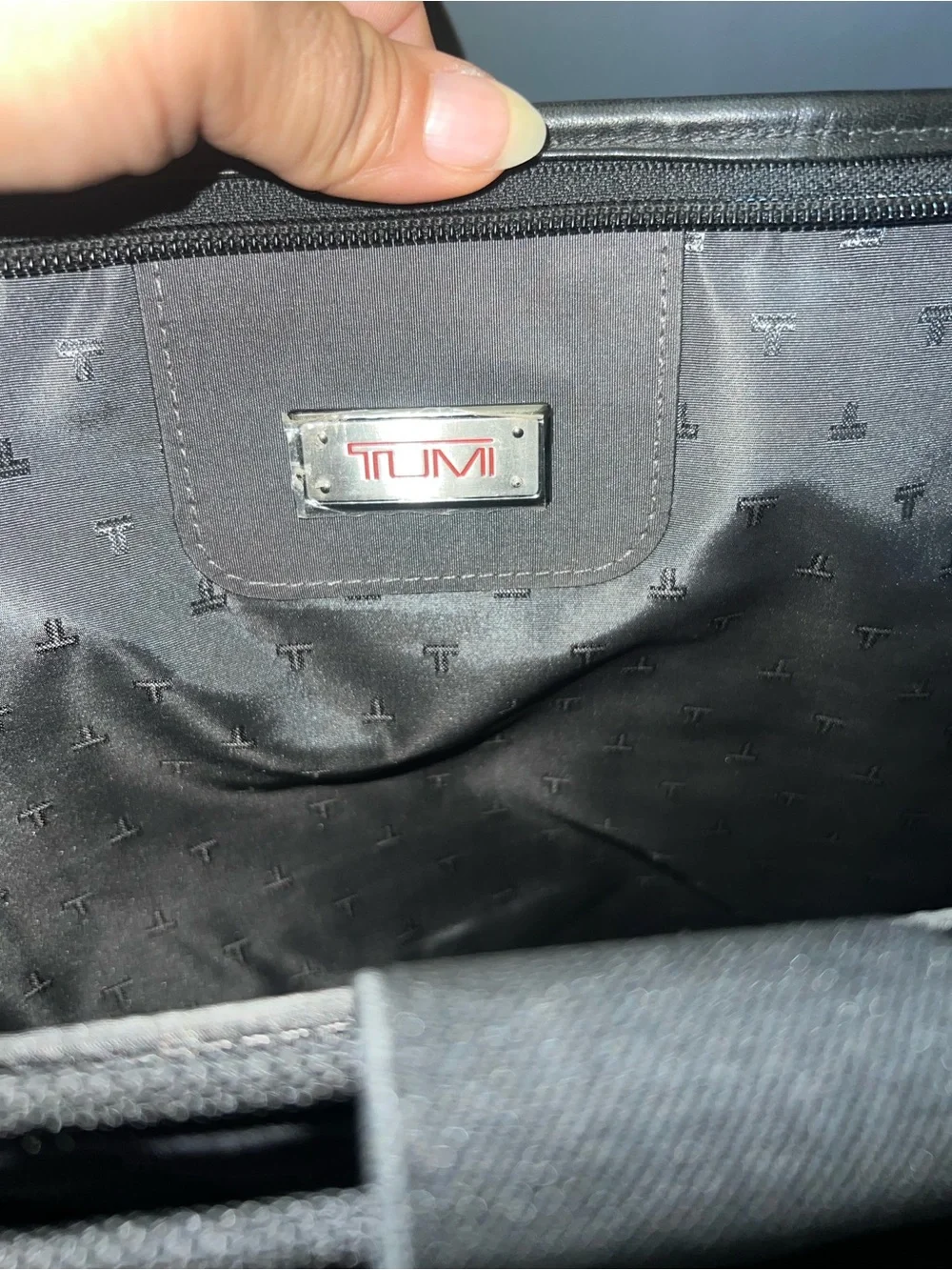 Tumi travel leather briefcase